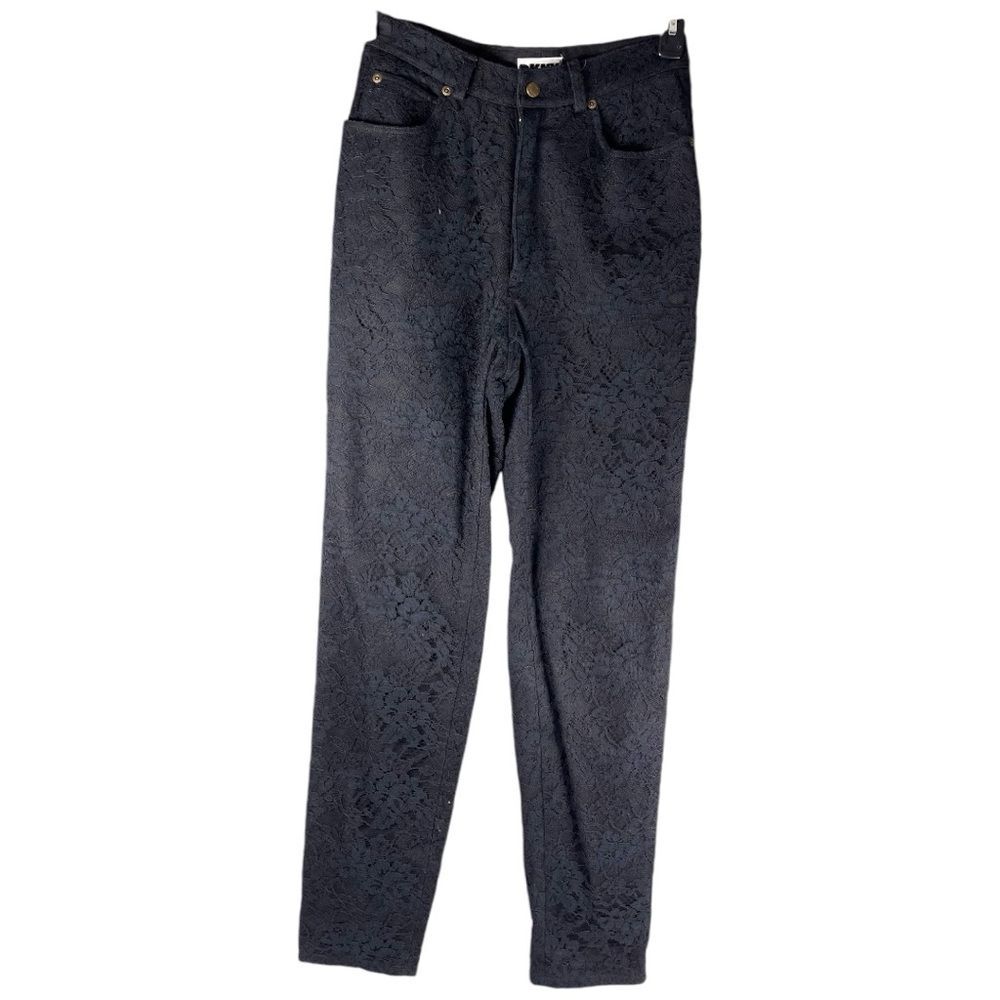 Vintage DKNY Deadstock Black High Waisted Tapered Skinny Jeans Womens Size 6
